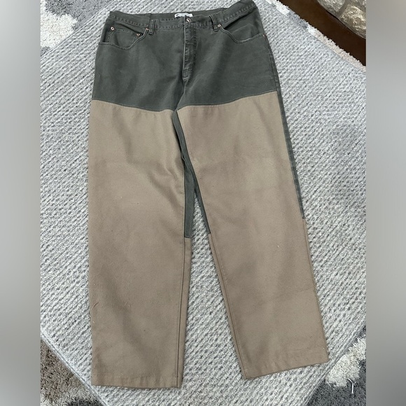 Columbia Brush Guard Canvas Jeans Brown & Tan Size 40 x 32 - Picture 1 of 6